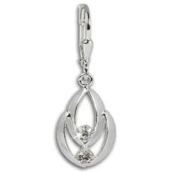 SilberDream Ohrhänger Glamour Zirkonia weiß Ohrring 925 Silber SDO522W