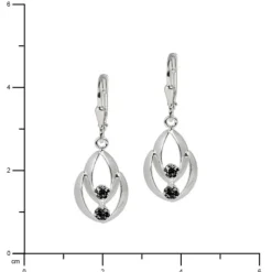 SilberDream Ohrhänger Glamour Zirkonia schwarz Ohrring 925er SDO522S