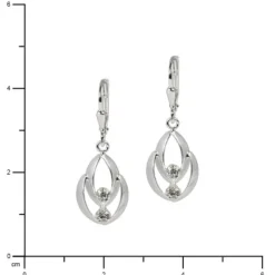 SilberDream Ohrhänger Glamour Zirkonia weiß Ohrring 925 Silber SDO522W