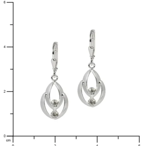 SilberDream Ohrhänger Glamour Zirkonia weiß Ohrring 925 Silber SDO522W