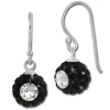 SilberDream Ohrhänger Glitzer Kugel Eye schwarz Zirkonia 925er SDO8603S