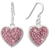 SilberDream Ohrhänger Glitzer Herz Zirkonia rosa 925 Silber SDO8600A