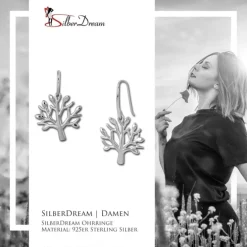 SilberDream Ohrhänger Lebensbaum 925 Sterling Silber Damen-Ohrringe SDO456J
