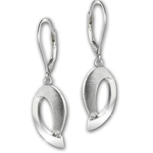 SilberDream Ohrhänger O-Form Zirkonia 925 Sterling Silber Damen Ohrring SDO4338W