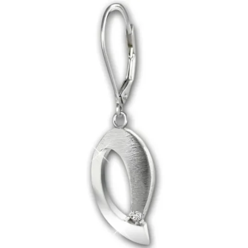 SilberDream Ohrhänger O-Form Zirkonia 925 Sterling Silber Damen Ohrring SDO4338W