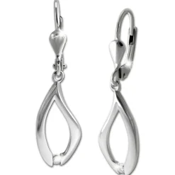 SilberDream Ohrhänger Oval Zirkonia weiß 925 Silber Damen Ohrring SDO4460W