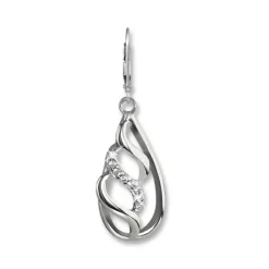 SilberDream Ohrhänger Oval geflochten Zirkonia 925 Silber Damen Ohrring SDO4347W