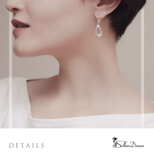 SilberDream Ohrhänger Oval Zirkonia weiß 925 Sterling Silber Damen SDO4383W