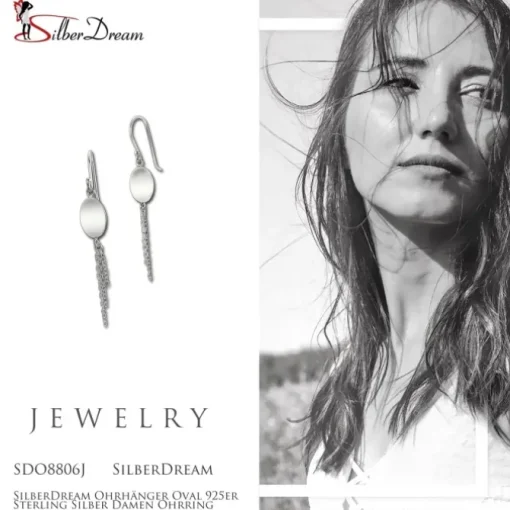 SilberDream Ohrhänger Oval 925er Sterling Silber Damen Ohrring SDO8806J