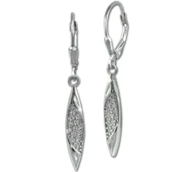 SilberDream Ohrhänger Ship Zirkonia weiß 925 Sterling Silber Damen SDO4385W