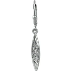 SilberDream Ohrhänger Ship Zirkonia weiß 925 Sterling Silber Damen SDO4385W