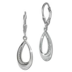 SilberDream Ohrhänger Träne Zirkonia weiß 925 Sterling Silber Damen SDO4371W