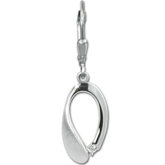SilberDream Ohrhänger Träne Zirkonia weiß 925 Sterling Silber Damen SDO4381W