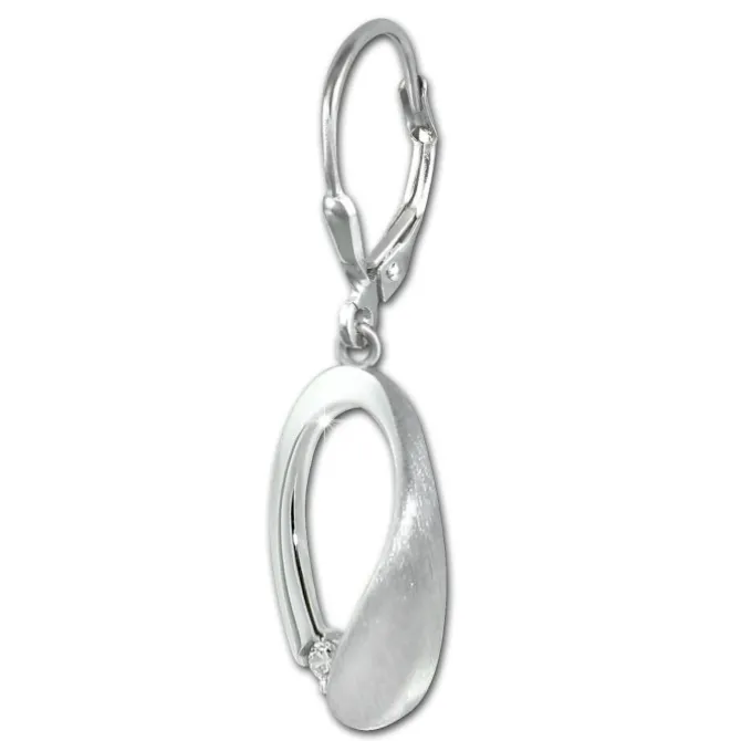 SilberDream Ohrhänger Träne Zirkonia weiß 925 Sterling Silber Damen SDO4381W