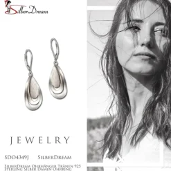SilberDream Ohrhänger Tränen 925 Sterling Silber Damen Ohrring SDO4349J