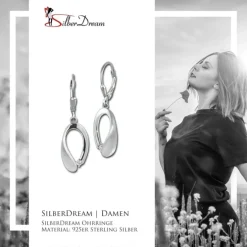 SilberDream Ohrhänger Träne Zirkonia weiß 925 Sterling Silber Damen SDO4381W