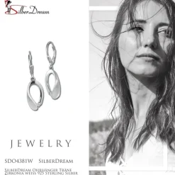 SilberDream Ohrhänger Träne Zirkonia weiß 925 Sterling Silber Damen SDO4381W