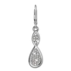 SilberDream Ohrhänger Unendlich Zirkonia weiß 925 Silber Ohrring SDO4291W