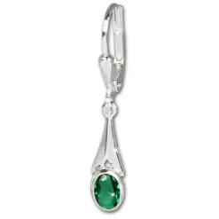 SilberDream Ohrhänger Zirkonia Stein grün Ohrring Silber SDO514G