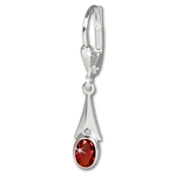 SilberDream Ohrhänger Zirkonia Stein rot Ohrring 925er Silber SDO514R