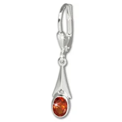 SilberDream Ohrhänger Zirkonia orange-rot Ohrring 925 Silber SDO514O