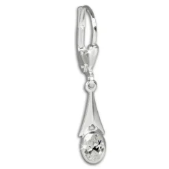 SilberDream Ohrhänger Zirkonia Stein weiß Ohrring 925 Silber SDO514W
