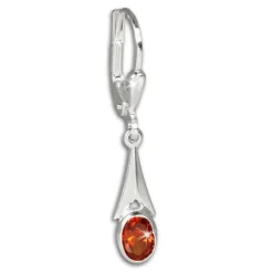 SilberDream Ohrhänger Zirkonia orange-rot Ohrring 925 Silber SDO514O