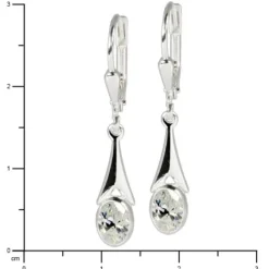 SilberDream Ohrhänger Zirkonia Stein weiß Ohrring 925 Silber SDO514W