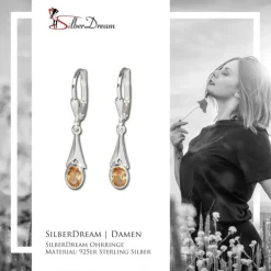 SilberDream Ohrhänger Zirkonia bernstein Ohrring 925 Silber SDO514N