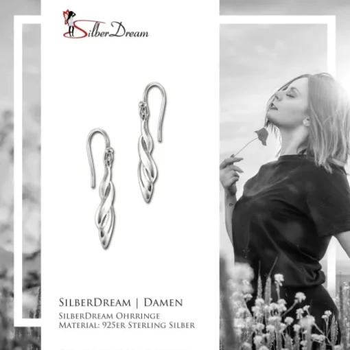 SilberDream Ohrhänger Zopf 925 Sterling Silber Damen Ohrringe SDO6717J