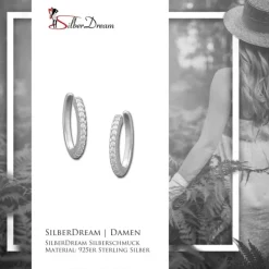 SilberDream Ohrklemme 13 weiße Zirkonias Ear Cuff Ohrringe 925 Silber GSO471W