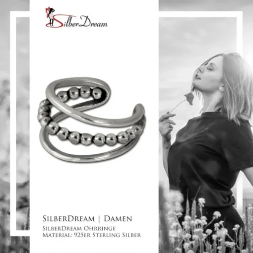 SilberDream Ohrklemme Antik Ear Cuff 925 Sterling Silber Fake Piercing SDO8874J