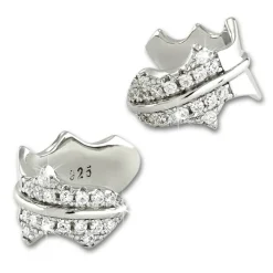 SilberDream Ohrklemme Blatt Zirkonia Ear Cuff Ohrringe 925 Silber GSO504W