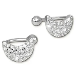 SilberDream Ohrklemme Halbmond Zirkonia Ear Cuff Ohrringe 925 Silber GSO437W