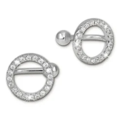 SilberDream Ohrklemme Kreise Zirkonia Ear Cuff Ohrringe 925 Silber GSO435W