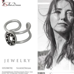 SilberDream Ohrklemme Oval Ear Cuff 925 Sterling Silber Fake Piercing SDO8878J