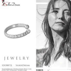 SilberDream Ohrklemme Ring Ear Cuff 925 Sterling Silber Fake Piercing SDO8873J