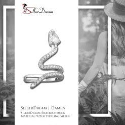 SilberDream Ohrklemme Schlange Zirkonia Ear Cuff Ohrring 925 Silber GSO470L