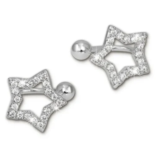 SilberDream Ohrklemme Stern Zirkonia Ear Cuff Ohrringe 925 Silber GSO434W