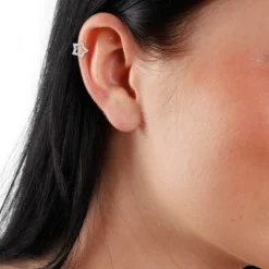 SilberDream Ohrklemme Stern Zirkonia Ear Cuff Ohrringe 925 Silber GSO434W
