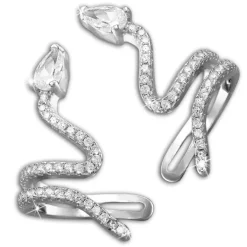SilberDream Ohrklemmen Set Schlange Zirkonia Ear Cuff Ohrring 925 Silber GSO470W