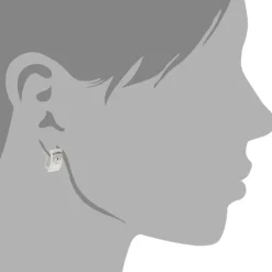 SilberDream Ohrring Blume diamantiert 925 Silber Ohrstecker SDO317