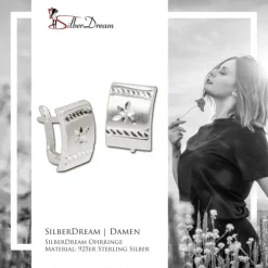 SilberDream Ohrring Blume diamantiert 925 Silber Ohrstecker SDO317