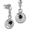 SilberDream Ohrring Doppelring Zirkonia schwarz 925 Ohrhänger SDO580S