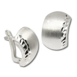 SilberDream Ohrring halbrund diamantiert 925 Silber Ohrstecker SDO318