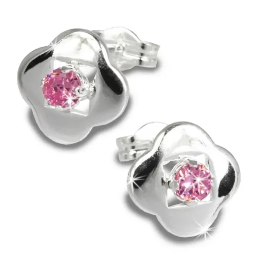 SilberDream Ohrring Kleeblatt Zirkonia rosa 925er Ohrstecker SDO544A