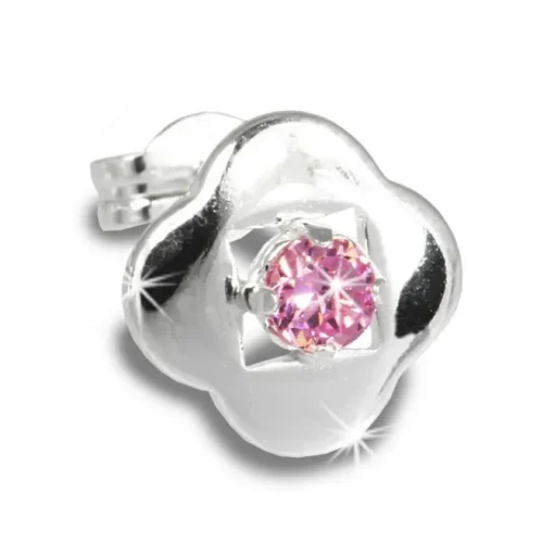 SilberDream Ohrring Kleeblatt Zirkonia rosa 925er Ohrstecker SDO544A