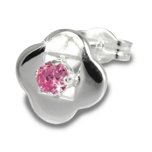 SilberDream Ohrring Kleeblatt Zirkonia rosa 925er Ohrstecker SDO544A