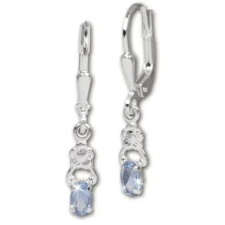 SilberDream Ohrring Kleine Blume Zirkonia blau 925 Ohrhänger SDO535H