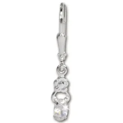 SilberDream Ohrring Kleine Blume Zirkonia weiß 925 Ohrhänger SDO535W